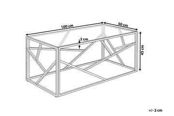 Vanausdall Soffbord 100 cm - Silver/Glas - Möbler - Vardagsrum - Soffbord & vardagsrumsbord - Soffbord