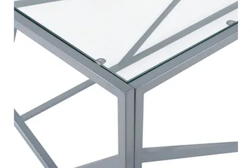 Vanausdall Soffbord 100 cm - Silver/Glas - Möbler - Vardagsrum - Soffbord & vardagsrumsbord - Soffbord