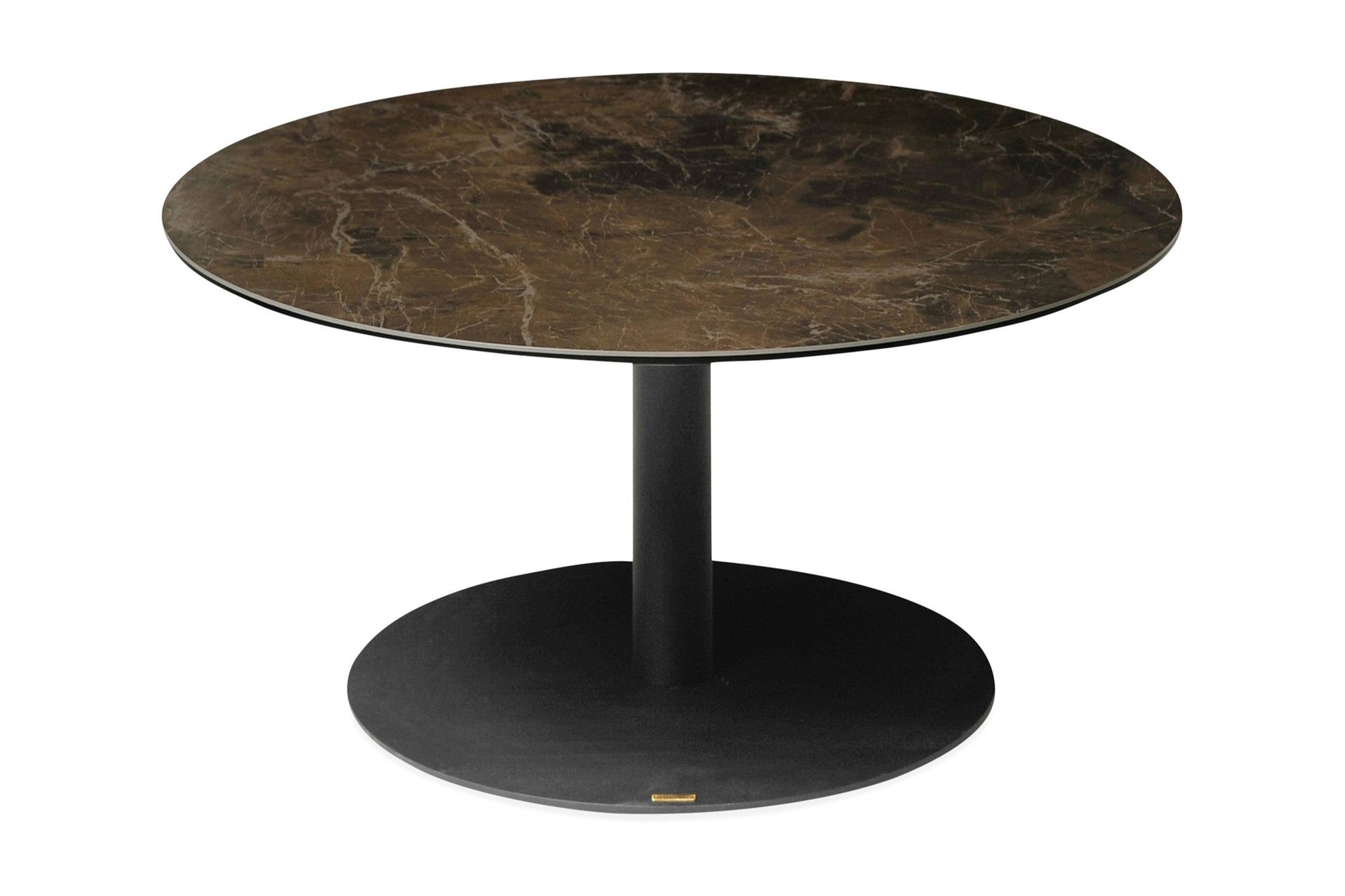 Vanduyne Soffbord 100 cm Runt - Keramik/Glas/Brun/Svart