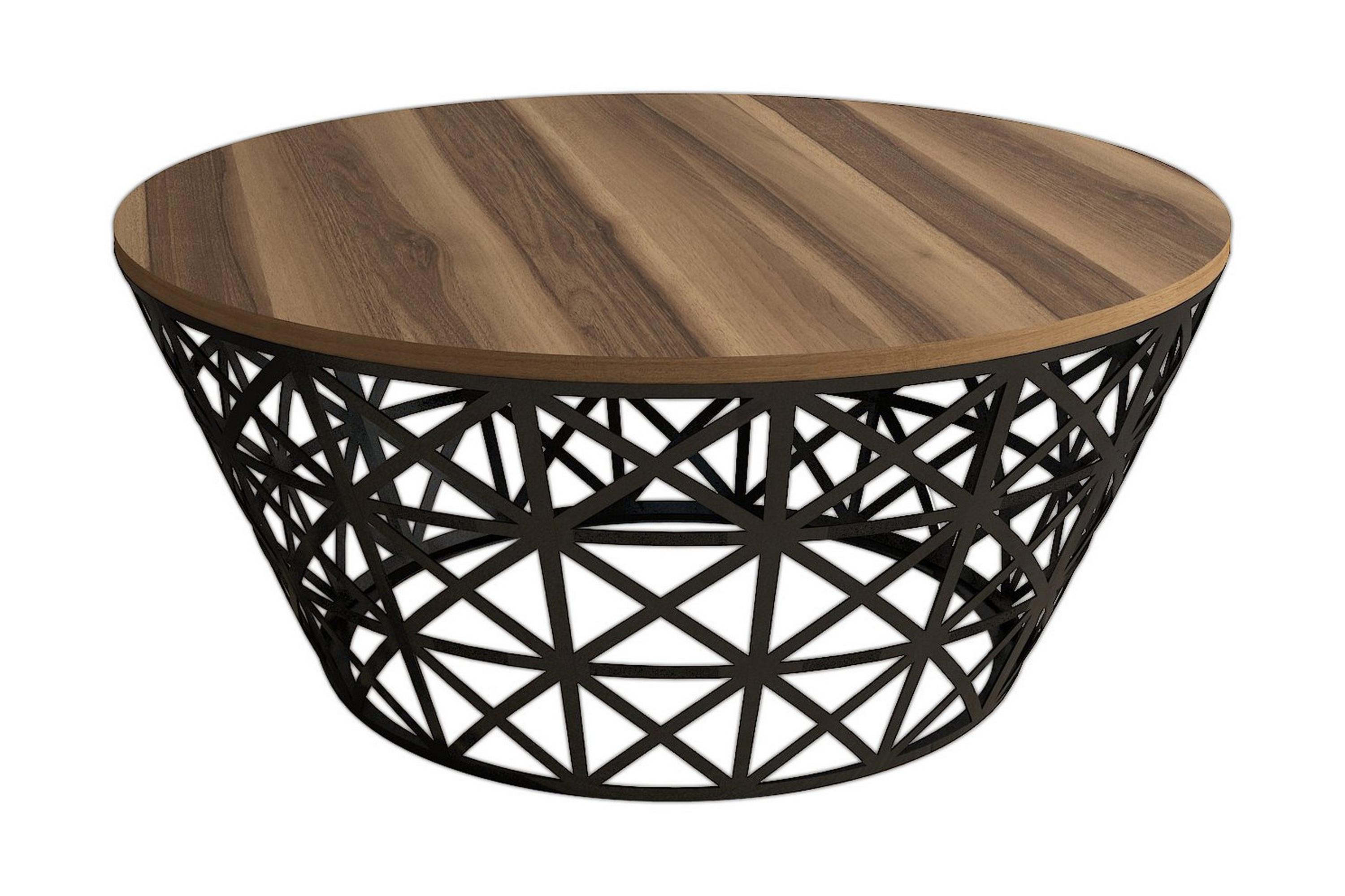 varred soffbord 90 cm runt avsmalnande valnötsbrun/svart -