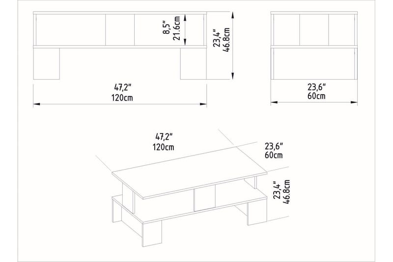 Velenje Soffbord 120 cm - Natur/Mörkbrun - Möbler - Vardagsrum - Soffbord & vardagsrumsbord - Soffbord