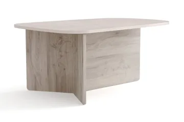 Vento Soffbord 90x60 cm ovalt i trä - Vitlaserad - Möbler - Vardagsrum - Soffbord & vardagsrumsbord - Soffbord