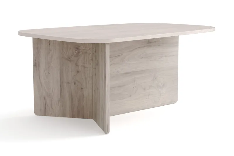 Vento Soffbord 90x60 cm ovalt i trä - Vitlaserad - Möbler - Vardagsrum - Soffbord & vardagsrumsbord - Soffbord