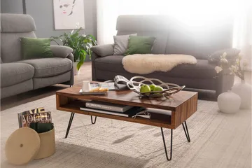 Virworthy Soffbord 100 cm - Massivt Trä/Svart - Möbler - Vardagsrum - Soffbord & vardagsrumsbord - Soffbord