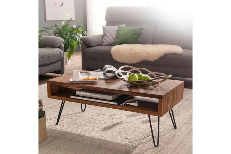 Virworthy Soffbord 100 cm - Massivt Trä/Svart - Möbler - Vardagsrum - Soffbord & vardagsrumsbord - Soffbord