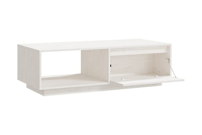 Soffbord vit 110x50x33,5 cm massiv furu - Vit - Möbler - Vardagsrum - Soffbord & vardagsrumsbord - Soffbord