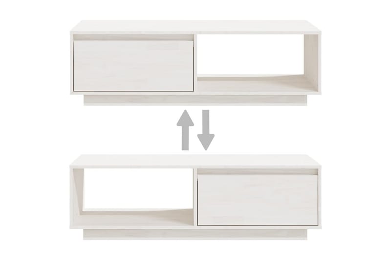 Soffbord vit 110x50x33,5 cm massiv furu - Vit - Möbler - Vardagsrum - Soffbord & vardagsrumsbord - Soffbord