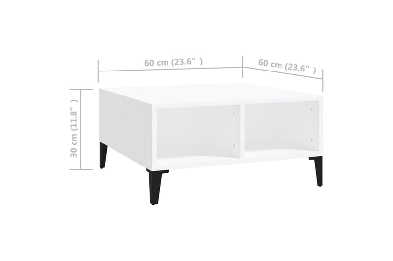 Soffbord vit 60x60x30 cm spånskiva - Vit - Soffbord - Bord