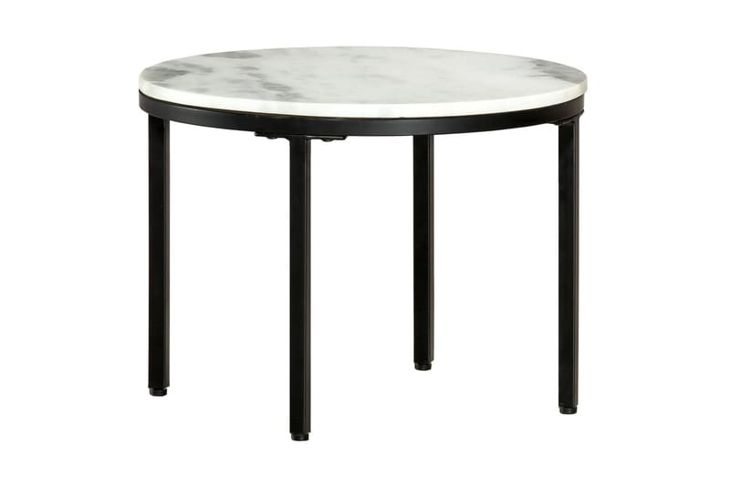 Soffbord vit och svart Ã˜50 cm massiv äkta marmor - Vit - Bord - Marmorbord - Soffbord