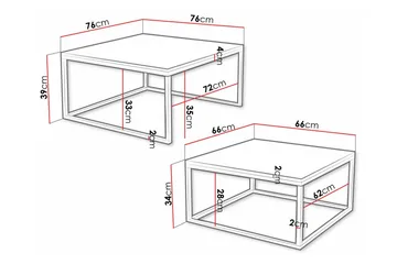 Wardner Soffbord 76 cm - Svart - Möbler - Vardagsrum - Soffbord & vardagsrumsbord - Satsbord