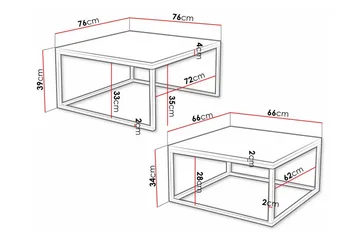 Wardner Soffbord 76 cm - Svart - Möbler - Vardagsrum - Soffbord & vardagsrumsbord - Satsbord