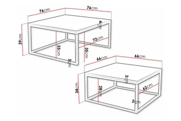 Wardner Soffbord 76 cm - Svart - Möbler - Vardagsrum - Soffbord & vardagsrumsbord - Satsbord