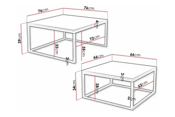 Wardner Soffbord 76 cm - Svart - Möbler - Vardagsrum - Soffbord & vardagsrumsbord - Satsbord