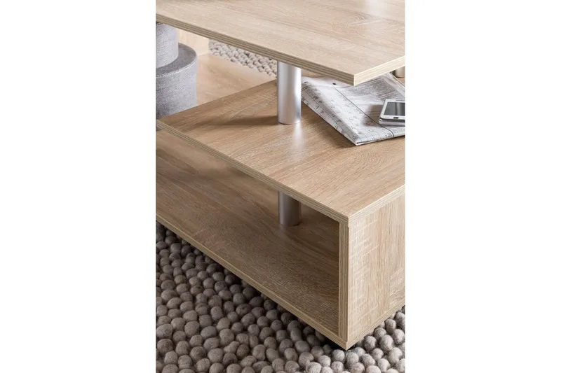 Werbeck Soffbord 105 cm med Förvaring Hylla på Hjul - Trä/Natur - Möbler - Vardagsrum - Soffbord & vardagsrumsbord - Soffbord