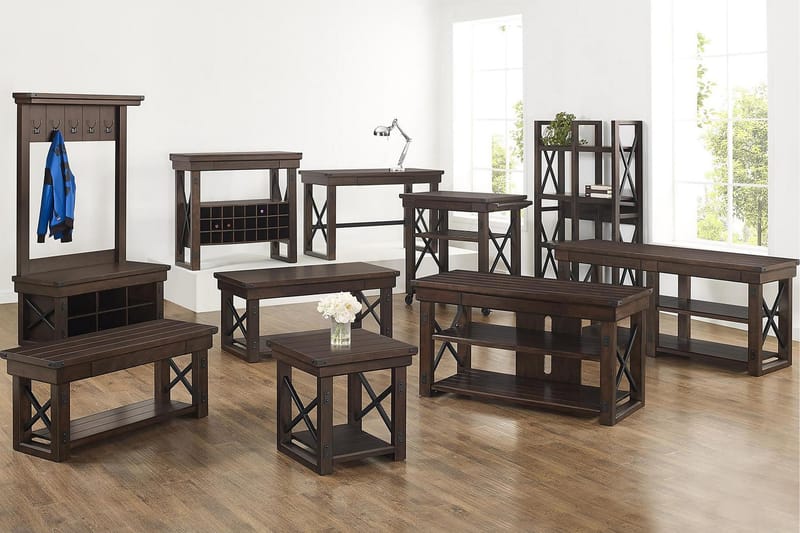 WILDWOOD Soffbord 112 cm med Förvaring Hylla Espresso - Dorel Home - Möbler - Vardagsrum - Soffbord & vardagsrumsbord - Soffbord