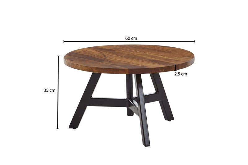 Wilhem 60 cm Runt Soffbord i Valnöt - Brun - Möbler - Vardagsrum - Soffbord & vardagsrumsbord - Soffbord