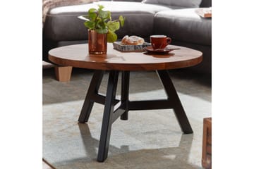 Wilhem 60 cm Runt Soffbord i Valnöt - Brun - Möbler - Vardagsrum - Soffbord & vardagsrumsbord - Soffbord
