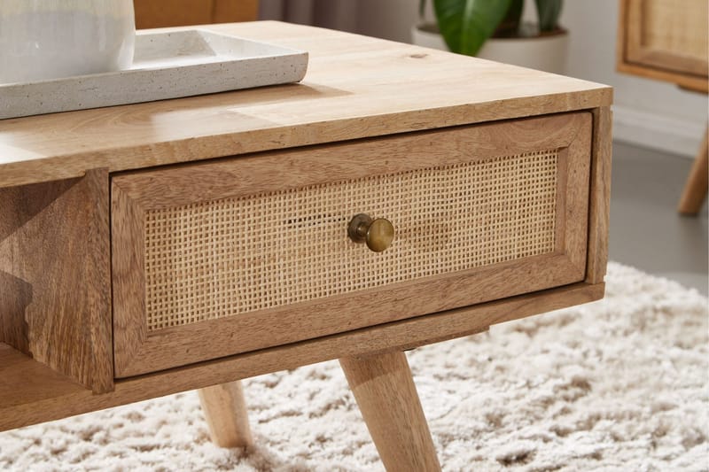 Willowdale 45 cm Rektangulärt Soffbord med Lådor i Mörkt Trä - Natur - Möbler - Vardagsrum - Soffbord & vardagsrumsbord - Soffbord
