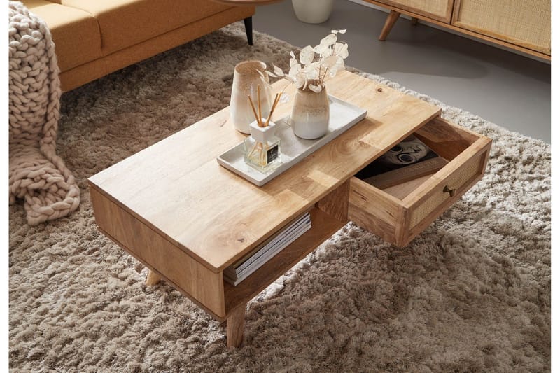 Willowdale 45 cm Rektangulärt Soffbord med Lådor i Mörkt Trä - Natur - Möbler - Vardagsrum - Soffbord & vardagsrumsbord - Soffbord