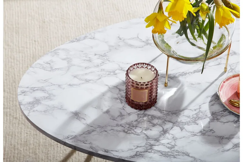 Willowdale Soffbord 120 cm Ovalt - Vit/Guld - Möbler - Vardagsrum - Soffbord & vardagsrumsbord - Soffbord