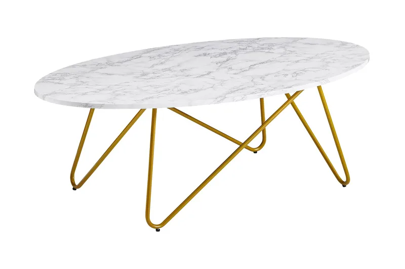 Willowdale Soffbord 120 cm Ovalt, Vit/Guld