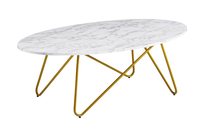 Willowdale Soffbord 120 cm Ovalt, Vit/Guld