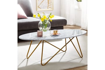 Willowdale Soffbord 120 cm Ovalt - Vit/Guld - Möbler - Vardagsrum - Soffbord & vardagsrumsbord - Soffbord