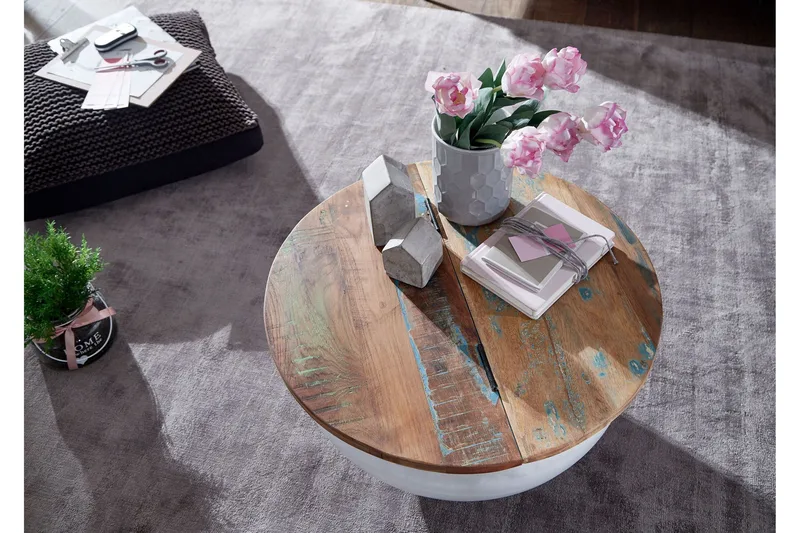 Willowdale Soffbord 60 cm Runt - Brun/Vit - Möbler - Vardagsrum - Soffbord & vardagsrumsbord - Soffbord