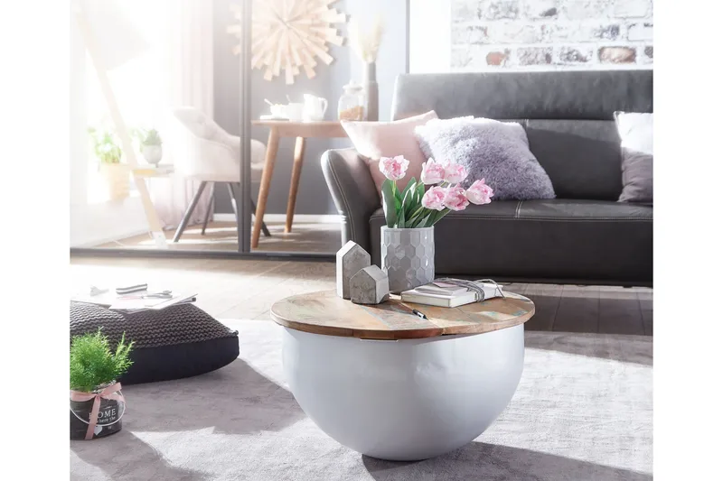 Willowdale Soffbord 60 cm Runt - Brun/Vit - Möbler - Vardagsrum - Soffbord & vardagsrumsbord - Soffbord