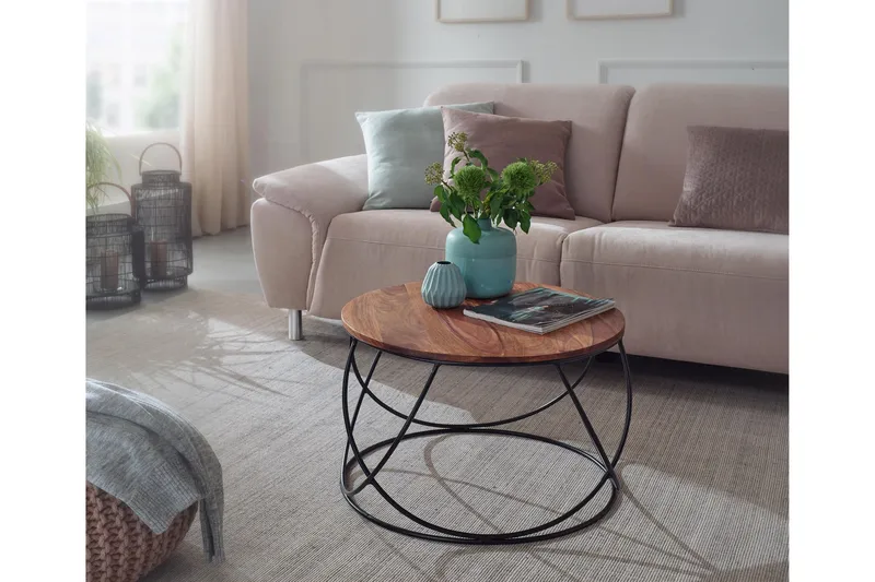 Willowdale Soffbord 60 cm Runt - Trä/Valnötsbrun/Svart - Möbler - Vardagsrum - Soffbord & vardagsrumsbord - Soffbord