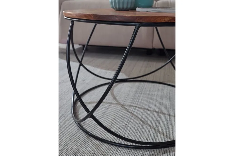 Willowdale Soffbord 60 cm Runt - Trä/Valnötsbrun/Svart - Möbler - Vardagsrum - Soffbord & vardagsrumsbord - Soffbord