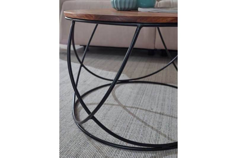 Willowdale Soffbord 60 cm Runt - Trä/Valnötsbrun/Svart - Möbler - Vardagsrum - Soffbord & vardagsrumsbord - Soffbord