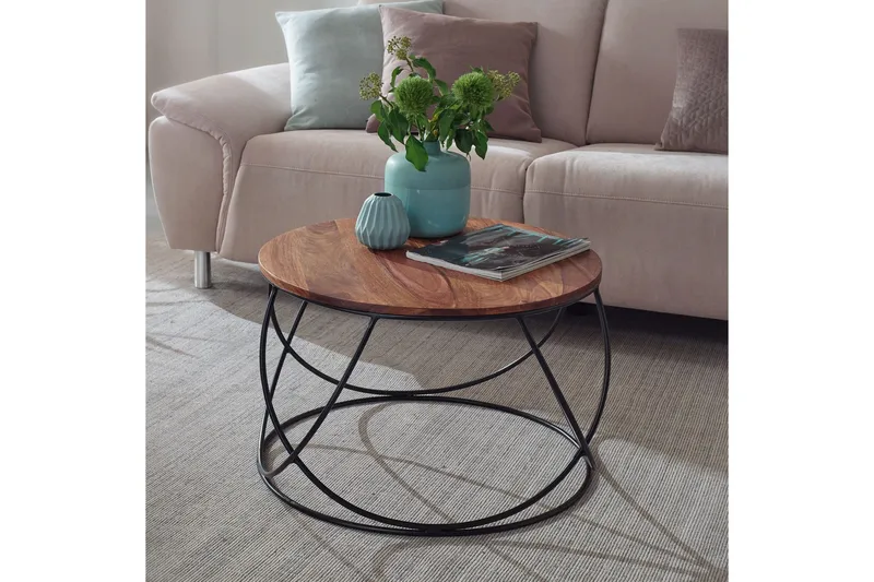 Willowdale Soffbord 60 cm Runt - Trä/Valnötsbrun/Svart - Möbler - Vardagsrum - Soffbord & vardagsrumsbord - Soffbord