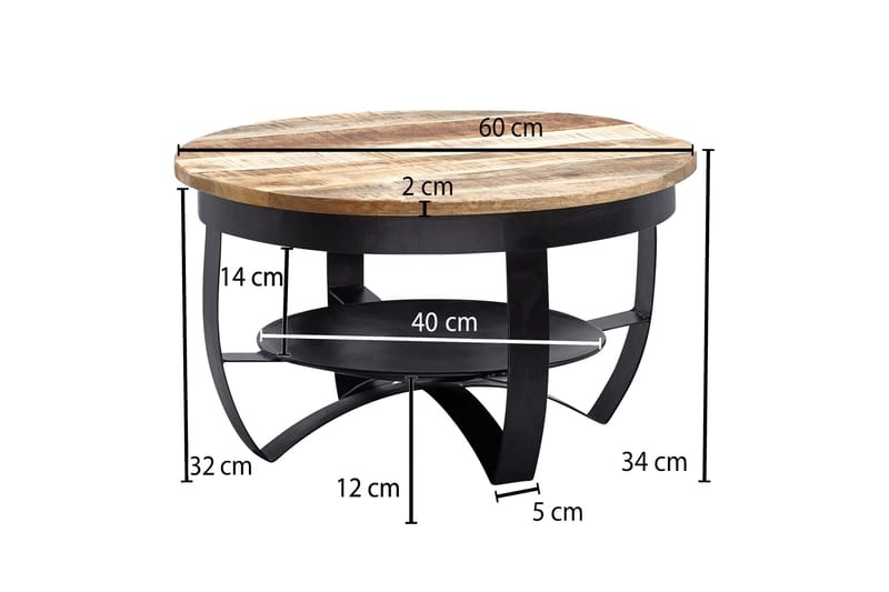 Willowdale Soffbord 60x34 cm med Förvaring Runt - Brun/Svart - Möbler - Vardagsrum - Soffbord & vardagsrumsbord - Soffbord