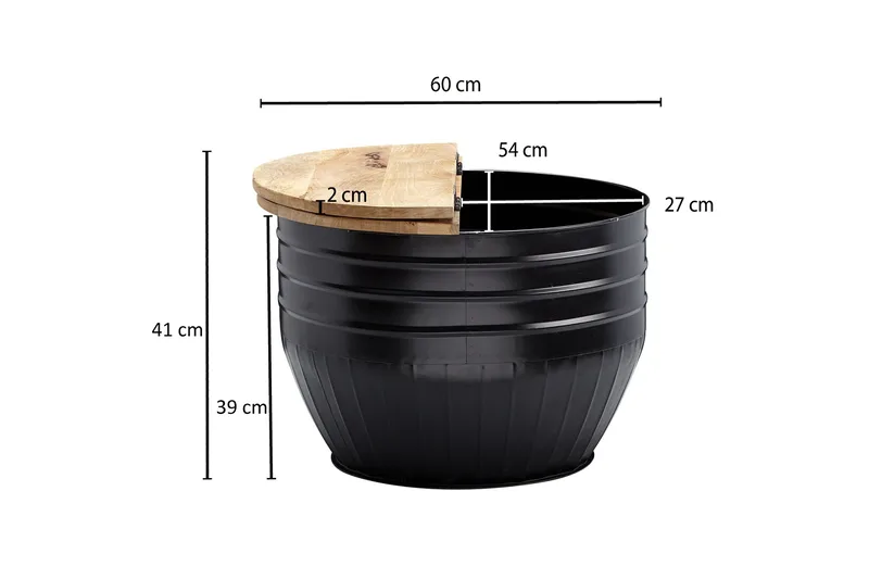 Willowdale Soffbord 60x41 cm Runt - Brun/Svart - Möbler - Vardagsrum - Soffbord & vardagsrumsbord - Soffbord