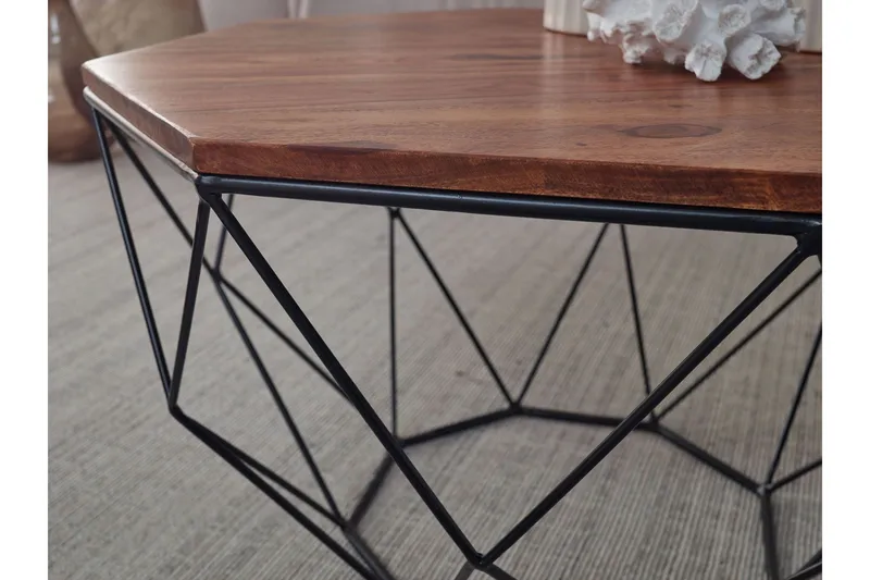 Willowdale Soffbord 66 cm Hexagon - Valnötsbrun/Svart - Möbler - Vardagsrum - Soffbord & vardagsrumsbord - Soffbord