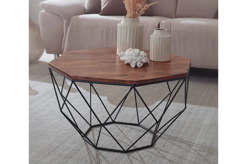 Willowdale Soffbord 66 cm Hexagon - Valnötsbrun/Svart - Möbler - Vardagsrum - Soffbord & vardagsrumsbord - Soffbord