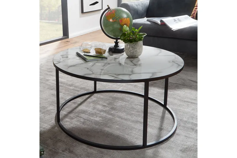 Willowdale Soffbord 80 cm Runt - Vit/Svart - Möbler - Vardagsrum - Soffbord & vardagsrumsbord - Soffbord