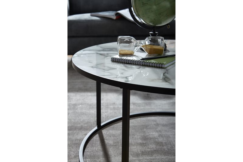 Willowdale Soffbord 80 cm Runt - Vit/Svart - Möbler - Vardagsrum - Soffbord & vardagsrumsbord - Soffbord
