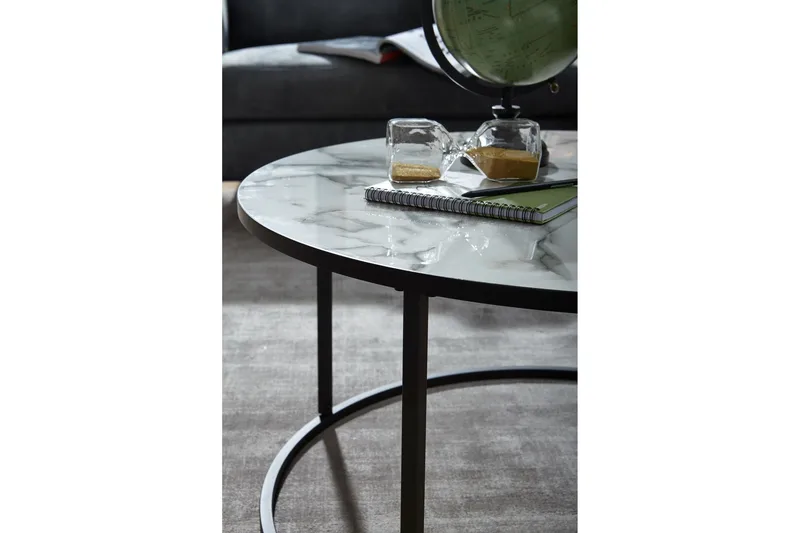 Willowdale Soffbord 80 cm Runt - Vit/Svart - Möbler - Vardagsrum - Soffbord & vardagsrumsbord - Soffbord