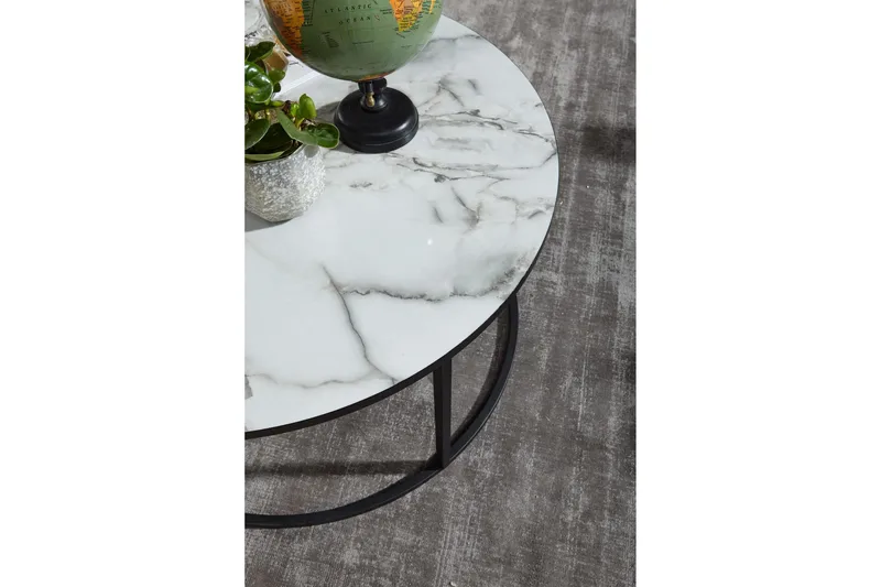 Willowdale Soffbord 80 cm Runt - Vit/Svart - Möbler - Vardagsrum - Soffbord & vardagsrumsbord - Soffbord