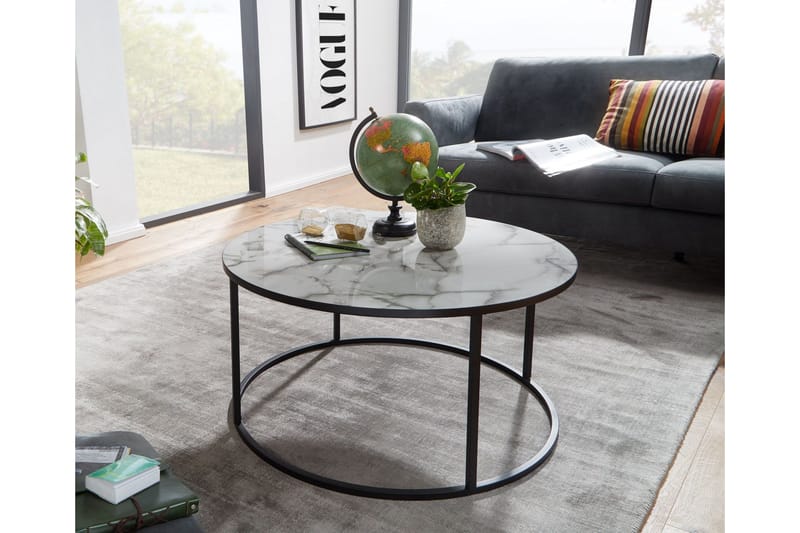 Willowdale Soffbord 80 cm Runt - Vit/Svart - Möbler - Vardagsrum - Soffbord & vardagsrumsbord - Soffbord