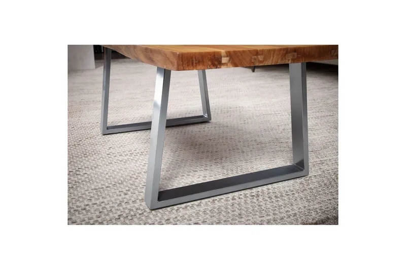Soffbord Wohnling 120 cm massivt trä träd kant rektangulärt lantligt hus Silver, Raka Löpare - Silver, Raka löpare - Möbler - Vardagsrum - Soffbord & vardagsrumsbord - Soffbord