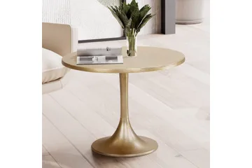 Soffbord Wohnling 60 cm rund industristil med guldfärgad metallram - Möbler - Vardagsrum - Soffbord & vardagsrumsbord - Soffbord