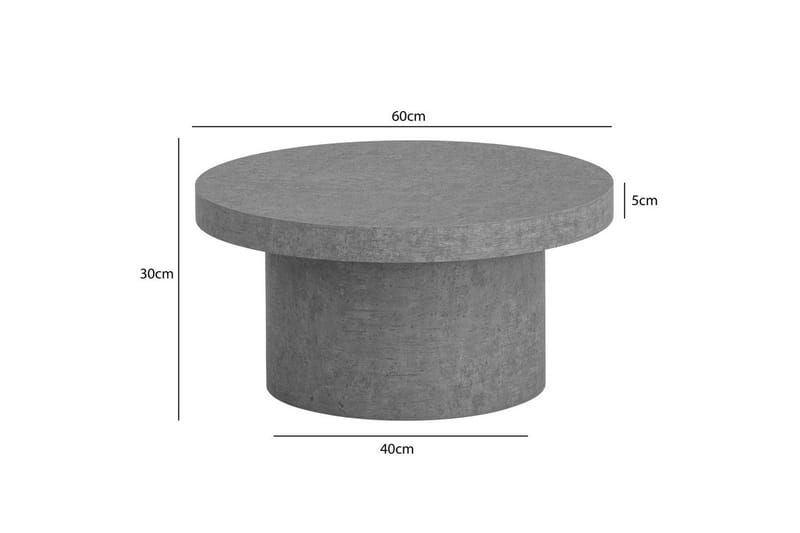 Soffbord Wohnling 60 cm vardagsrumsbord soffbord runt litet soffbord modern Grå - Grå - Möbler - Vardagsrum - Soffbord & vardagsrumsbord - Soffbord