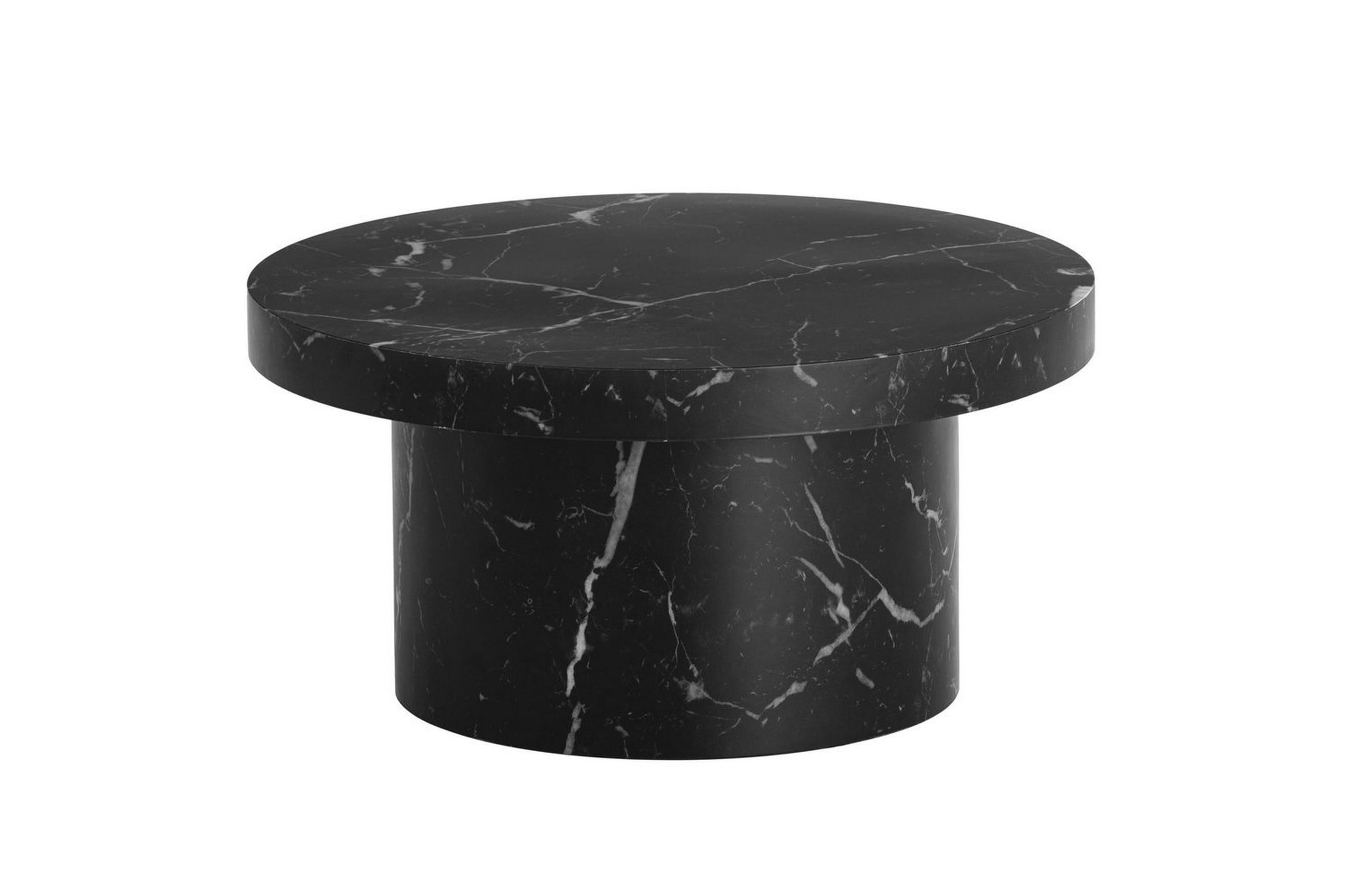 soffbord wohnling 60 cm vardagsrumsbord soffbord runt litet soffbord modern marmor svart - marmor svart
