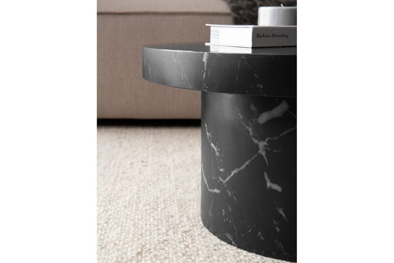 Soffbord Wohnling 60 cm vardagsrumsbord soffbord runt litet soffbord modern Marmor Svart - Marmor Svart - Möbler - Vardagsrum - Soffbord & vardagsrumsbord - Soffbord