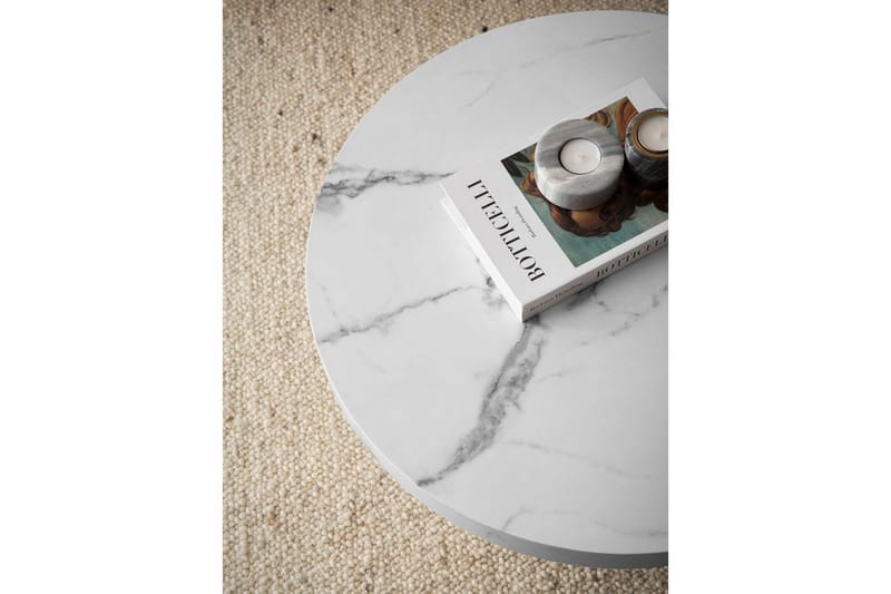 Soffbord Wohnling 60 cm vardagsrumsbord soffbord runt litet soffbord modern Marmor Vit - Marmor Vit - Möbler - Vardagsrum - Soffbord & vardagsrumsbord - Soffbord