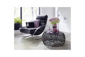 Soffbord Wohnling aluminiumgjutning, rund 60 cm handgjord, modern stil Svart - Svart - Möbler - Vardagsrum - Soffbord & vardagsrumsbord - Soffbord