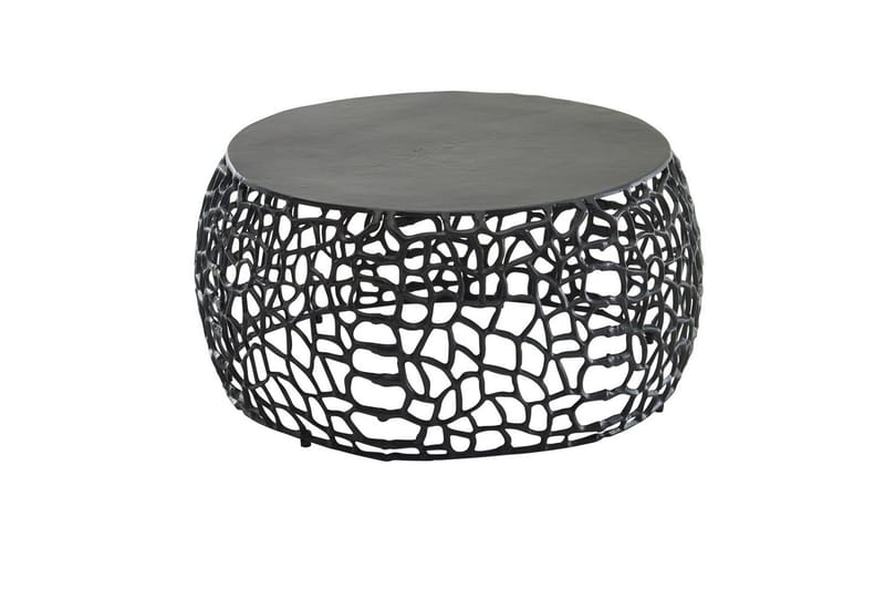 Soffbord Wohnling aluminiumgjutning, rund 60 cm handgjord, modern stil Svart - Svart - Möbler - Vardagsrum - Soffbord & vardagsrumsbord - Soffbord